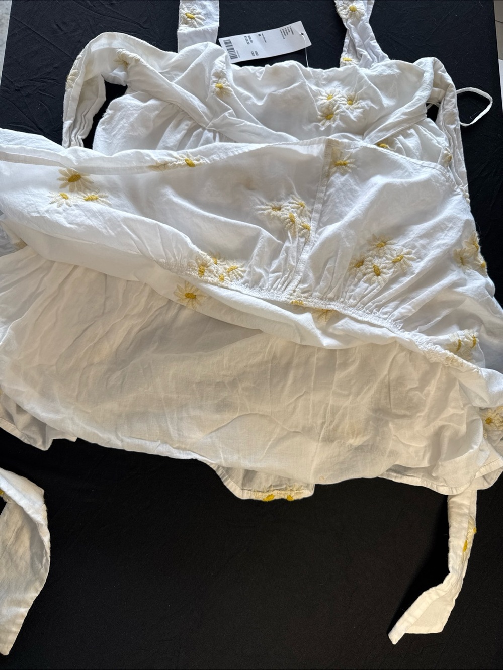 NWT Urban Outfitters Avril Embroidered Frock Mini Dress White Daisy Size M - Picture 7 of 7
